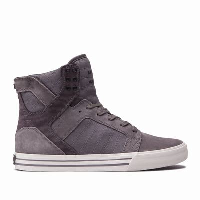 Supra SKYTOP - Miesten Matalavartiset Tennarit - Harmaat/Valkoinen